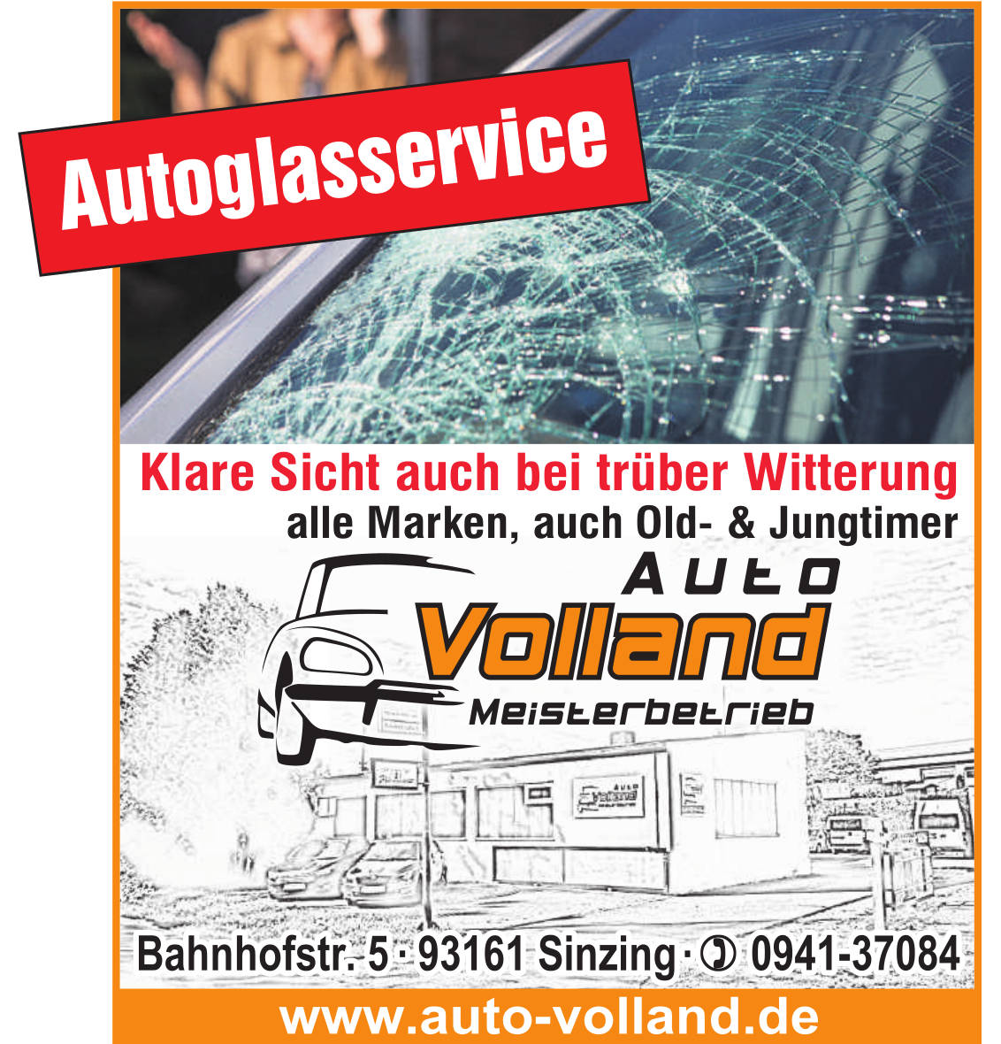 Anzeige Autoglasservice Auto Volland